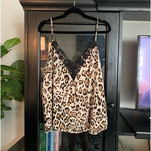 Cheetah Print Blouse with Lace